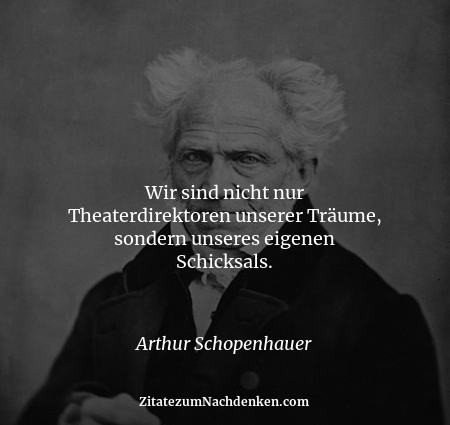 Wir sind nicht nur Theaterdirektoren unserer Träume, sondern unseres eigenen Schicksals. - Arthur Schopenhauer