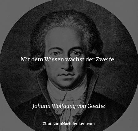 Mit dem Wissen wächst der Zweifel. - Johann Wolfgang von Goethe